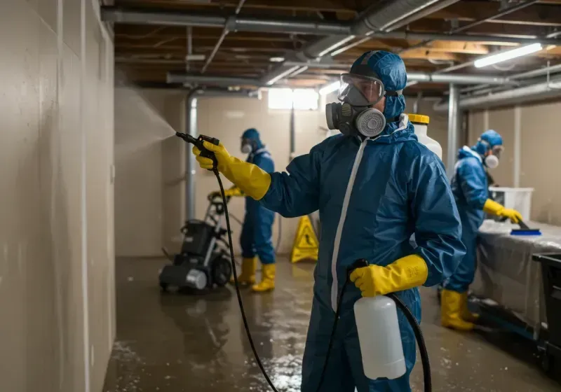 Basement Sanitization and Antimicrobial Treatment process in Tiburon, CA